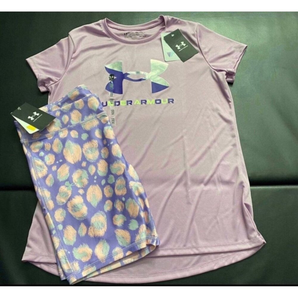 NWT Under Armour Metallic Athletic Set Girls Youth Size XL